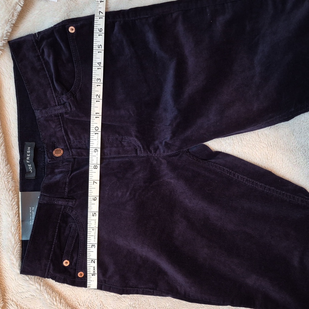 Joe Fresh Slim Low Rise Blue Corduroy Pants Size 6, New With Tags - Picture 11 of 15